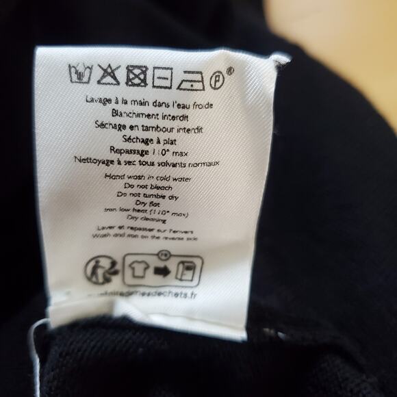 Sezane Jaelle Merino Wool Long Sleeve Sweater Dress Black Gold Button Size Small - Picture 9 of 9